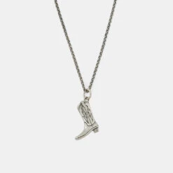 Silver Cowboy Boot Necklace 13 Silver Cowboy Boot Necklace -SERGE DENIMES Shop Silver Cowboy Boot Necklace Grey 1