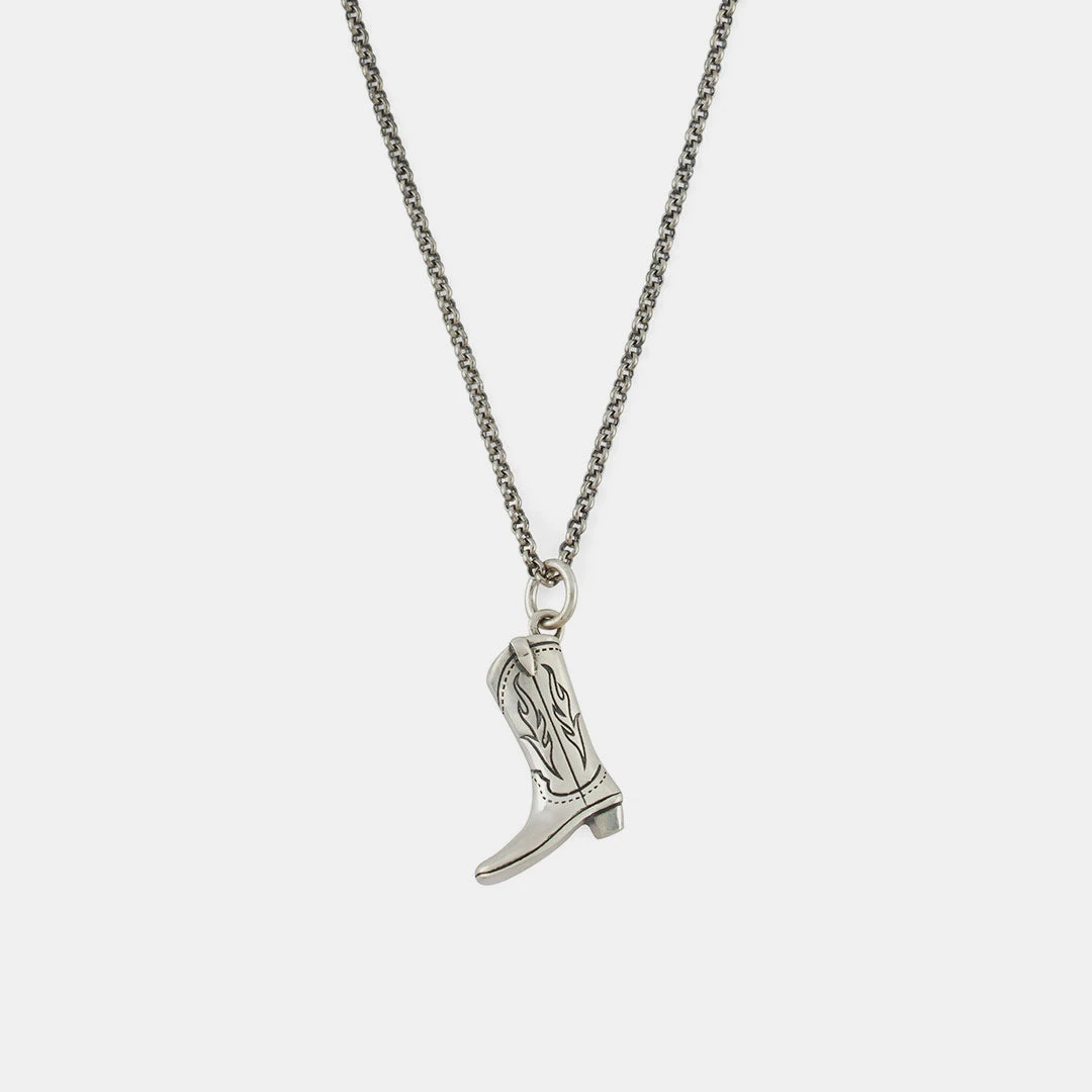Silver Cowboy Boot Necklace 5 Silver Cowboy Boot Necklace - Image 3