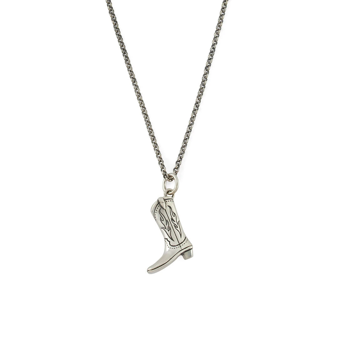 Silver Cowboy Boot Necklace 3 Silver Cowboy Boot Necklace