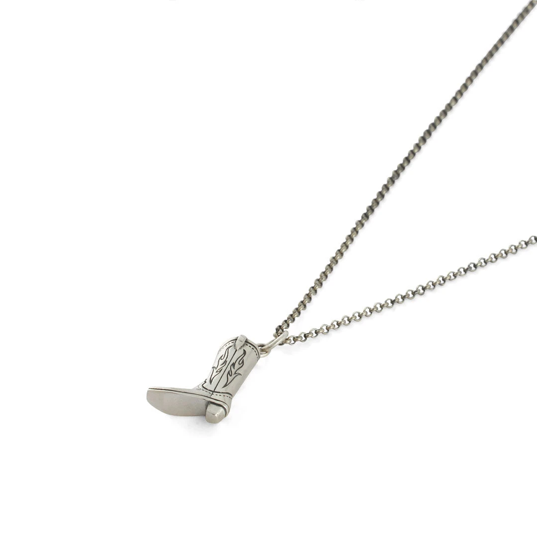 Silver Cowboy Boot Necklace 4 Silver Cowboy Boot Necklace - Image 2