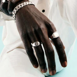 Silver Diamond Signet Ring 14 Silver Diamond Signet Ring -SERGE DENIMES Shop Silver Diamond Signet Ring Silver Cushion Mother of Pearl Ring