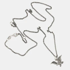 Silver Eagle Necklace 13 Silver Eagle Necklace -SERGE DENIMES Shop Silver Eagle Necklace Grey 3