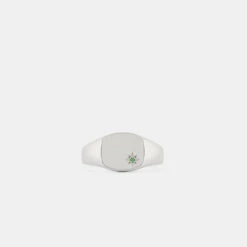 Silver Emerald Birthstone Ring