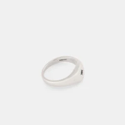 Silver Envy Signet Ring -SERGE DENIMES Shop Silver Envy Ring Product Shot 4 Grey