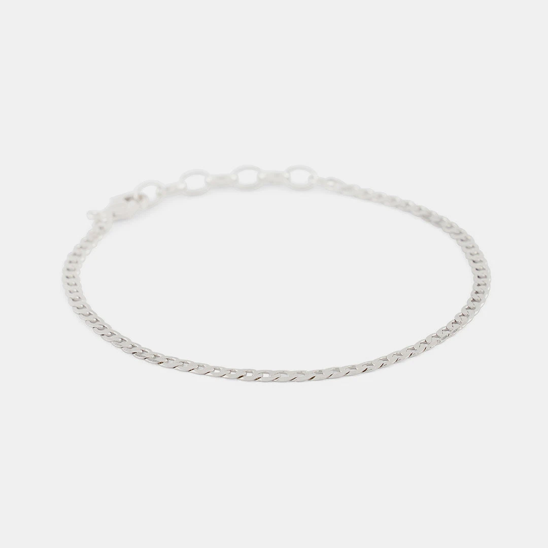 Silver Flat Cuban Chain Bracelet 5 Silver Flat Cuban Chain Bracelet - Image 3