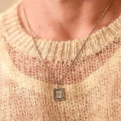 Silver Frame Necklace 17 Silver Frame Necklace -SERGE DENIMES Shop Silver Frame Necklace