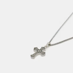 Silver Gothic Cross Necklace -SERGE DENIMES Shop Silver Gothic Cross Necklace White 2