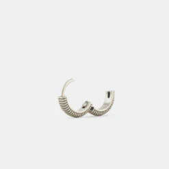 Silver Lasso Hoop Earring 15 Silver Lasso Hoop Earring -SERGE DENIMES Shop Silver Lasso Earring Grey 3