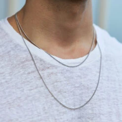 Silver 1.5mm Curb Chain 17 Silver 1.5mm Curb Chain -SERGE DENIMES Shop Silver Non Adjustable Chain