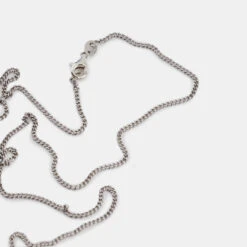 Silver 1.5mm Curb Chain 16 Silver 1.5mm Curb Chain -SERGE DENIMES Shop Silver Non Adjustable Chain Product Shot 4 Grey