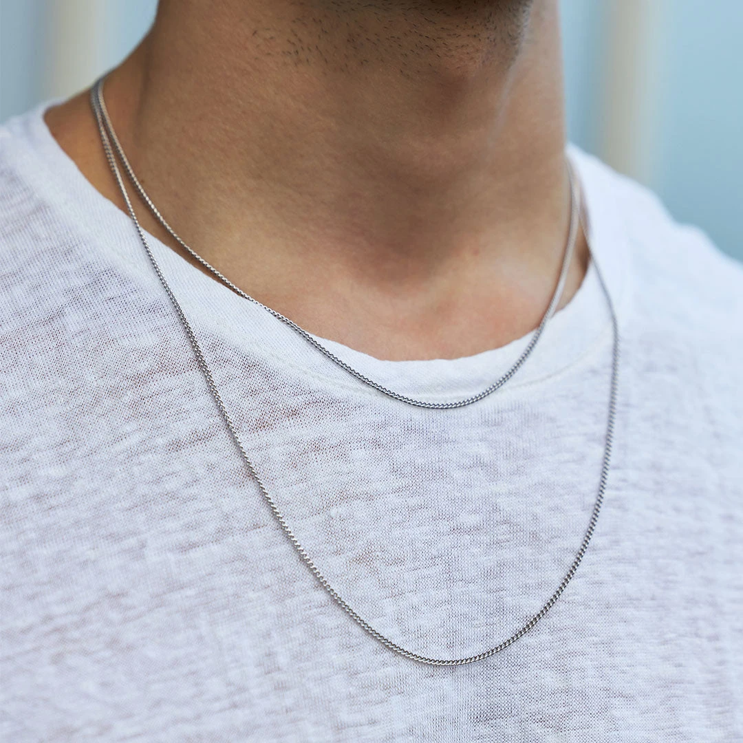 Silver 1.5mm Curb Chain 9 Silver 1.5mm Curb Chain - Image 7