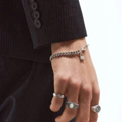 Silver Padlock Bracelet -SERGE DENIMES Shop Silver Padlock Bracelet