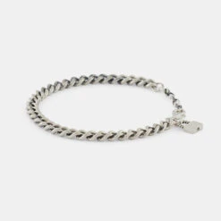 Silver Padlock Bracelet -SERGE DENIMES Shop Silver Padlock Bracelet Grey 1