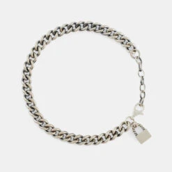 Silver Padlock Bracelet -SERGE DENIMES Shop Silver Padlock Bracelet Grey 2