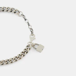 Silver Padlock Bracelet -SERGE DENIMES Shop Silver Padlock Bracelet Grey 3.5
