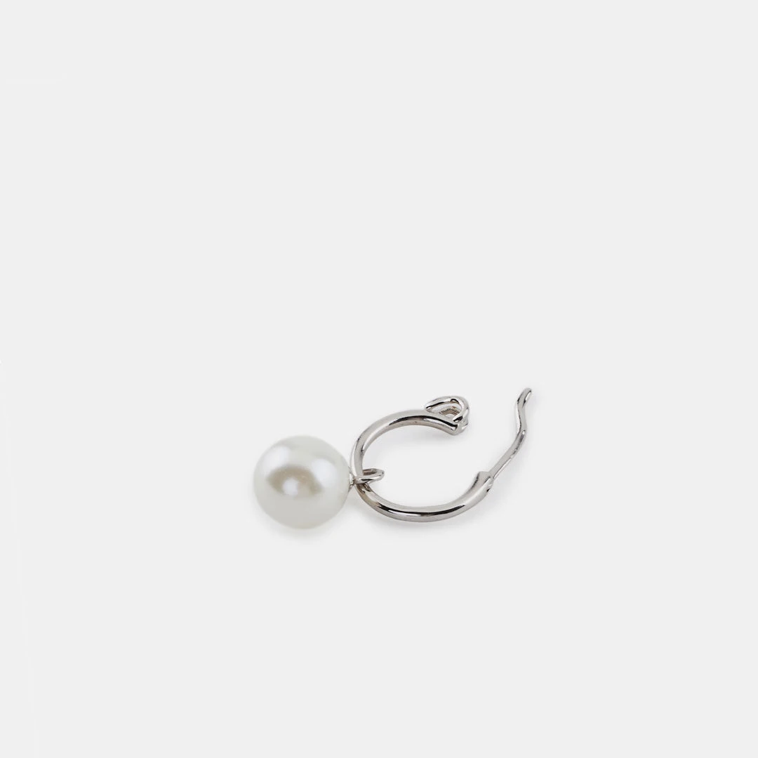 Silver Pearl Drop Earring 7 Silver Pearl Drop Earring - Image 5
