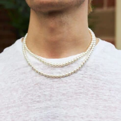 Silver Pearl Necklace 21 Silver Pearl Necklace -SERGE DENIMES Shop Silver Pearl Necklace