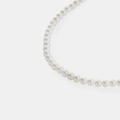 Silver Pearl Necklace 16 Silver Pearl Necklace -SERGE DENIMES Shop Silver Pearl Necklace Grey 2