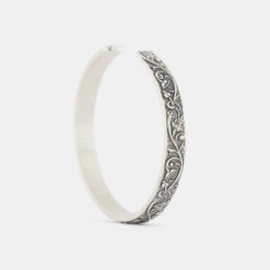 Silver Pergola Cuff -SERGE DENIMES Shop Silver Pergola Bangle Grey 3