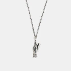 Silver Pioneer Necklace 15 Silver Pioneer Necklace -SERGE DENIMES Shop Silver Pioneer Necklace Product Shot 2 Grey