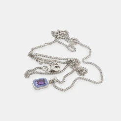 Silver Purple Blush Necklace -SERGE DENIMES Shop Silver Purple Blush Necklace Product Shot 2 Grey
