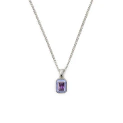 Silver Purple Blush Necklace