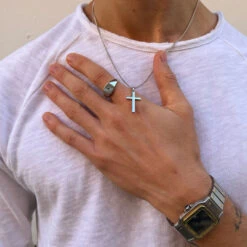 Silver Rival Signet Ring -SERGE DENIMES Shop Silver Rival Signet Ring Model Shot