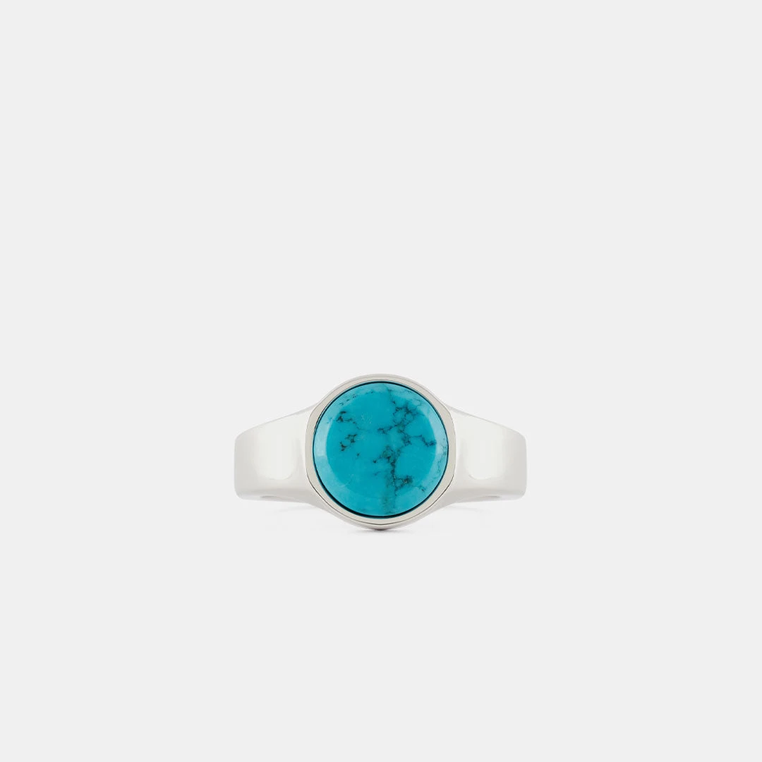 Silver Round Turquoise Ring 3 Silver Round Turquoise Ring