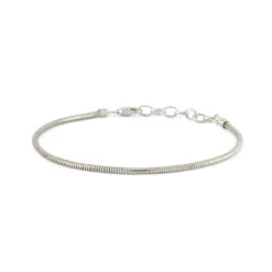 Silver Rounded Snake Chain Bracelet