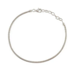 SERGE DENIMES Shop 25 SERGE DENIMES Shop -SERGE DENIMES Shop Silver Rounded Snake Chain Bracelet White 2 1