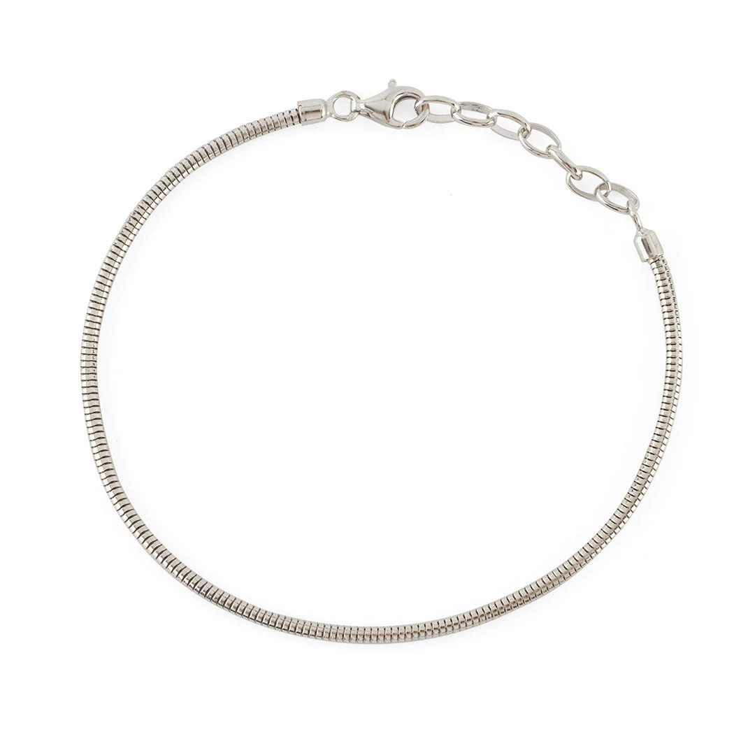 Silver Rounded Snake Chain Bracelet 4 Silver Rounded Snake Chain Bracelet - Image 2