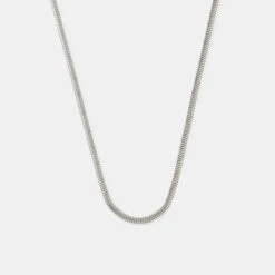 Silver Rounded Snake Chain -SERGE DENIMES Shop Silver Rounded Snake Chain Grey 1
