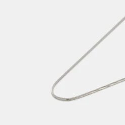 Silver Rounded Snake Chain -SERGE DENIMES Shop Silver Rounded Snake Chain Grey 2