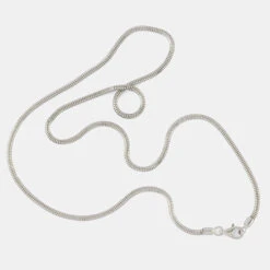 Silver Rounded Snake Chain -SERGE DENIMES Shop Silver Rounded Snake Chain Grey 3