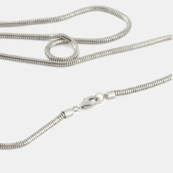 Silver Rounded Snake Chain -SERGE DENIMES Shop Silver Rounded Snake Chain Grey 4