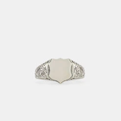 Silver Shield Ring -SERGE DENIMES Shop Silver Shield Ring White 1 ef6ceada 41b0 4910 9b0e ef569329f370
