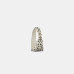 Silver Shield Ring -SERGE DENIMES Shop Silver Shield Ring White 3