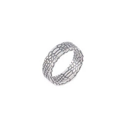 SERGE DENIMES Shop 42 SERGE DENIMES Shop -SERGE DENIMES Shop Silver Snake Skin Ring White 2 Product Shot