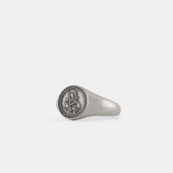 Silver St Christopher Ring 17 Silver St Christopher Ring -SERGE DENIMES Shop Silver St Christopher Ring Product Shot 2 Grey