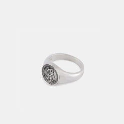 Silver St Christopher Ring 15 Silver St Christopher Ring -SERGE DENIMES Shop Silver St Christopher Ring Product Shot Tilt 2 Grey