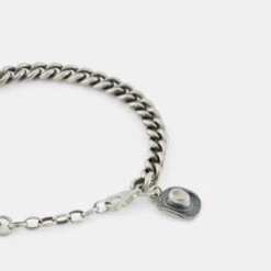 Silver Stetson Bracelet -SERGE DENIMES Shop Silver Stetson Bracelet Grey 3