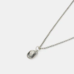 Silver Stetson Necklace 13 Silver Stetson Necklace -SERGE DENIMES Shop Silver Stetson Necklace Grey 2