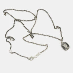 Silver Stetson Necklace 14 Silver Stetson Necklace -SERGE DENIMES Shop Silver Stetson Necklace Grey 3