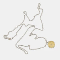 Silver Sundown Necklace 14 Silver Sundown Necklace -SERGE DENIMES Shop Silver Sundown Necklace Grey 3