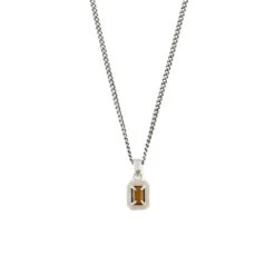 Silver Tigers Eye Blush Necklace