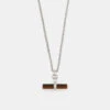 Silver Tigers Eye T-Bar Necklace 2 Silver Tigers Eye T-Bar Necklace -SERGE DENIMES Shop Silver Tigers Eye TBar Necklace Product Shot 2 Grey