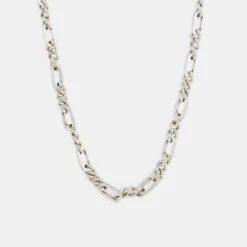 Silver Track Chain Necklace 12 Silver Track Chain Necklace -SERGE DENIMES Shop Silver Track Chain Product Shot 2 Grey 1