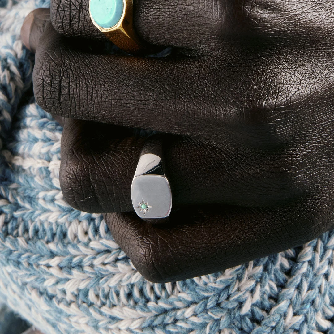 Silver Turquoise Birthstone Ring 7 Silver Turquoise Birthstone Ring - Image 5