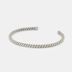Silver Twist Cuff 14 Silver Twist Cuff -SERGE DENIMES Shop Silver Twist Bangle Grey 2