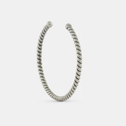 Silver Twist Cuff 15 Silver Twist Cuff -SERGE DENIMES Shop Silver Twist Bangle Grey 3